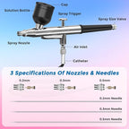 Airbrush Kit with Air Compressor, 50 PSI Clog-Resistant Air Brush Set, Dual - Image 8