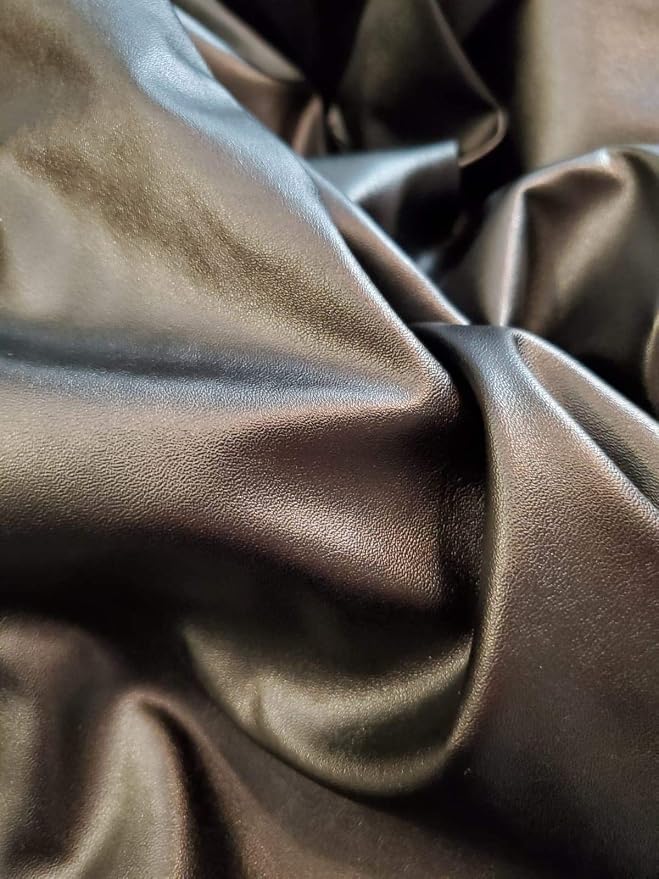 Black Faux Leather Synthetic for Pants and Tops Thin Pleather 0.6 mm 1 Yard 52 - Image 4