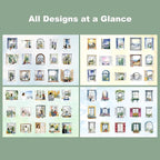 120PCS Watercolor Window PET Stickers – Scenic Views of Cats, Flowers & Cozy - Image 5