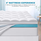 MASVIS Twin Size Dual Layer 4 Inch Memory Foam Mattress Topper, 2 Inch Gel - Image 6
