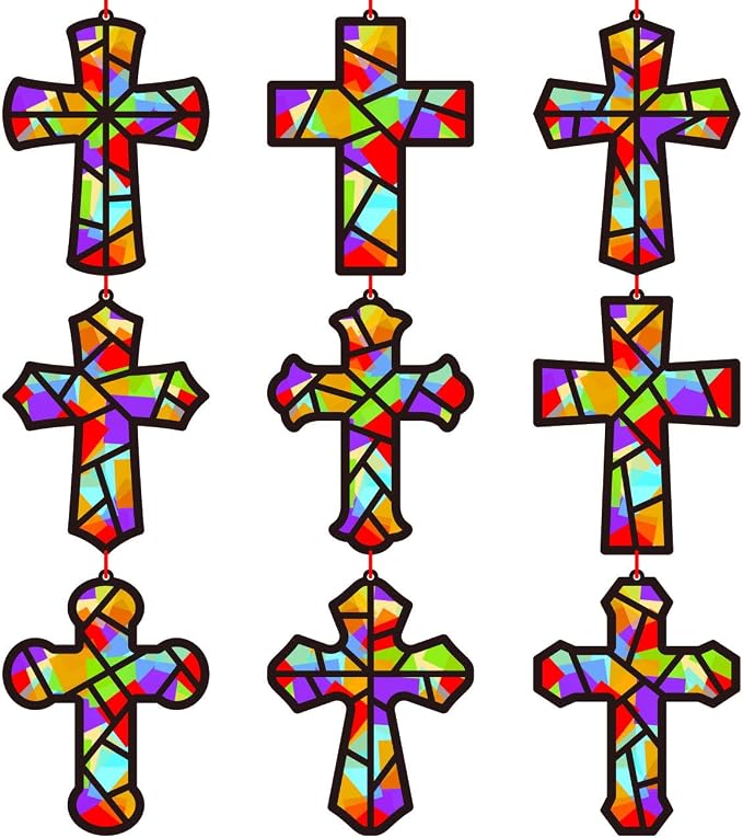 Renbuzhu 48PCS Sunday School VBS Crafts Bulk: Paper Cross Nativity Suncatchers by Renbuzhu