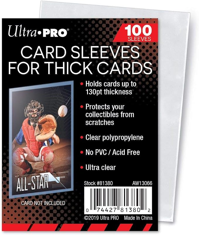 Ultra Pro Clear Thick Card Sleeves, Plastic| Holds cards up to 130-Point | by UltraPro