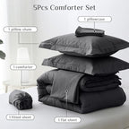 JOLLYVOGUE Twin Comforter Set, Ultra-Soft Bed in a Bag Twin Size 5 Pieces - Image 5