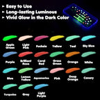 Roizefar Glow in the Dark Paint, 21 Colors 3D Permanent Acrylic Fabric Paints - Image 2