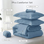 JOLLYVOGUE Full Comforter Set, Ultra-Soft Bed in a Bag Full Size 7 Pieces - Image 5
