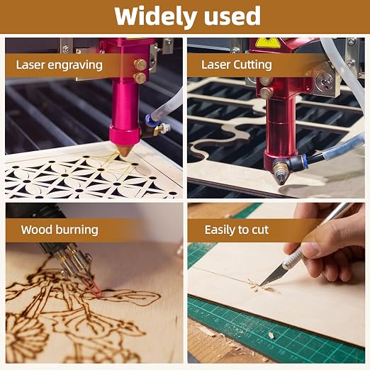 3 mm Birch Plywood 1/8 x 12 x 12 Inch, 6 Packs Craft Wood, Stronger Than - Image 2