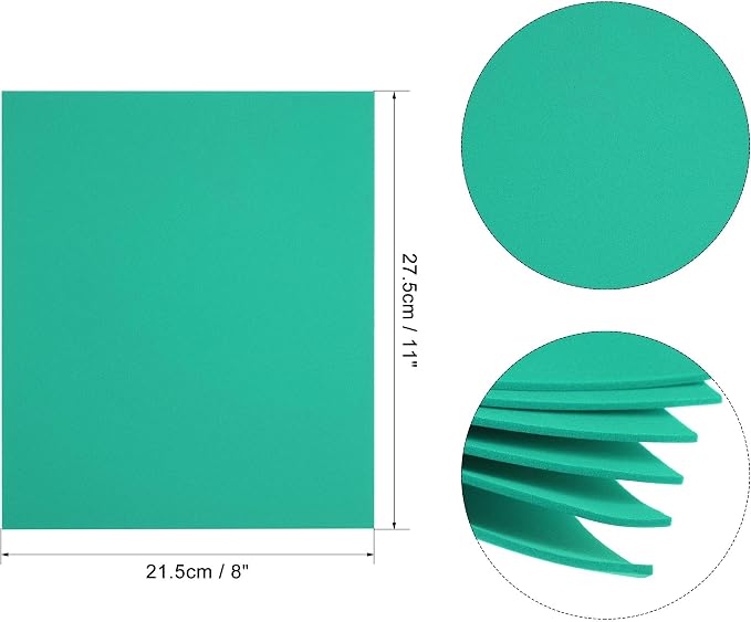 uxcell Dark Green EVA Foam Sheets 11 x 8 inch 1.7mm Thickness - Image 2