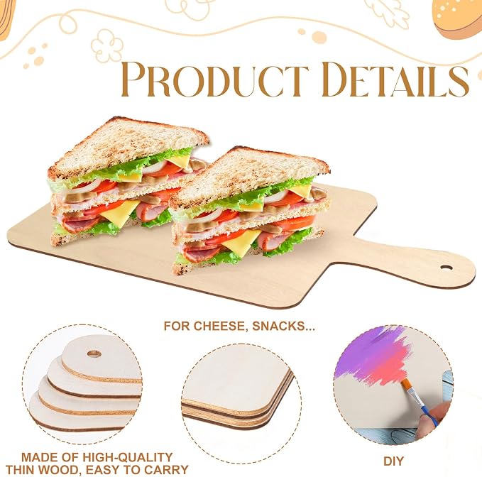 4 Pack Charcuterie Boards Bulk, Mini Charcuterie Boards, Cutting Board Bulk - Image 3