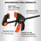 10-Piece Bar Clamp Set for Woodworking, 4 x 6-inch & 2 x 12-inch One-Handed F - Image 5