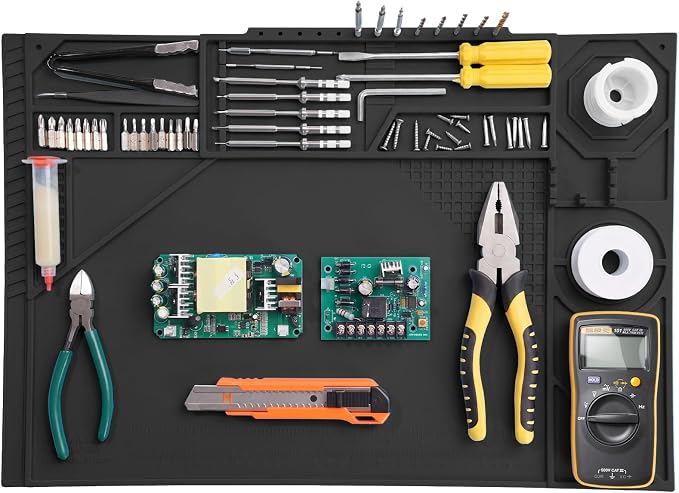 Silicone Soldering Mat with Soldering Stand, Heat Resistant 932°F, Large 20x14 by VECO-T