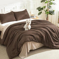 Litanika Twin XL Comforter Set Brown, 2 Pieces Extra Long Dorm Bedding Sets by Litanika