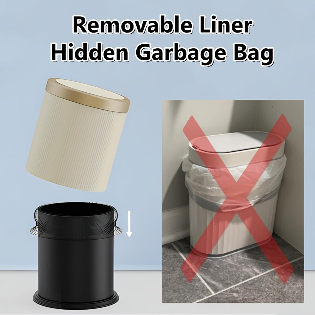 URALFA Automatic Motion Sensor Bathroom Trash Can with Lid, 10.5 Liter / 2.8 Gallon Touchless Trash Bin, Smart Dog Proof Garbage Can, Small Waste Basket for Toilet, Office, Bedroom (Cream White)