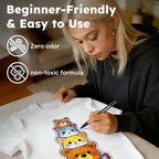 Fabric Markers Permanent For Clothes, 24 Colors Fabric Paint Pens -Waterproof & - Image 3