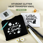 HTVRONT White Glitter HTV Heat Transfer Vinyl, 11 Pack, Compatible - Image 5