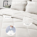 Love's cabin Twin XL Comforter Set Off White, 5 Pieces Twin XL Bed in a Bag - Image 5