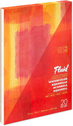 Fluid Watercolor Fold Over Pad, 12 x 18 inches, 20 White Sheets, 140 lb Cold by SpeedballArt