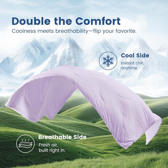 Cozy Bliss Cooling Comforter King Size, Reversible Lightweight Cooling Blankets - Image 9