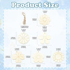 60 pcs 6 Styles Spring Flower Theme Undyed Wood Cutout Charms Sunflower Cherry - Image 2