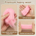 uxcell 3.53oz Wool Roving Yarn, Needle Felting Wool Fiber DIY Craft Needle Wet - Image 3