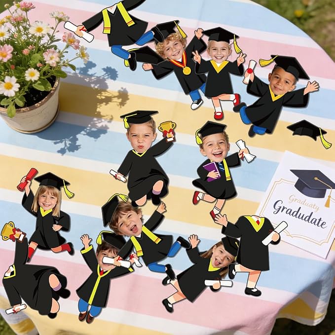 90 Set Graduation Hat Gown Cutout Graduation Bulletin Board Decoration Black - Image 6
