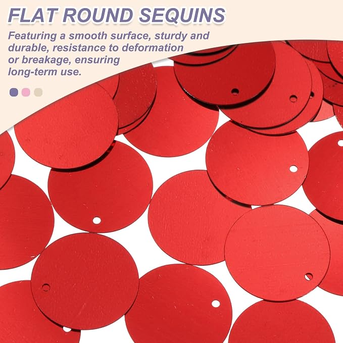 MECCANIXITY 700 Pcs Flat Round Sequins 15mm/0.6 Inch Loose Paillettes Craft - Image 3