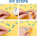 arricraft 100PCS 8mm Synthetic Turquoise Gemstone Turquoise Beads Flat Back - Image 5