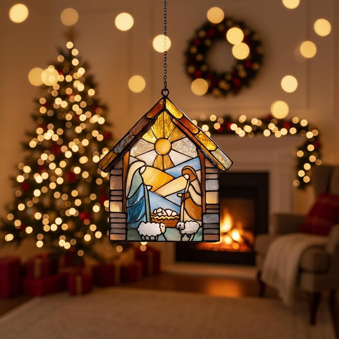 Holy Nativity Scene Acrylic Suncatcher - Image 2