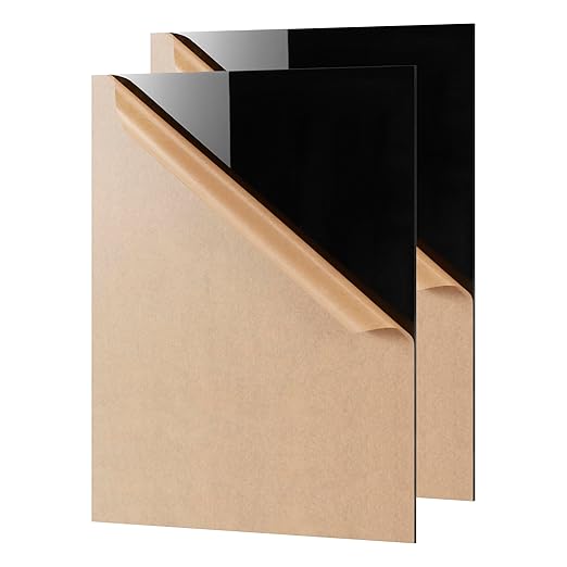 KAITELA Black Cast Acrylic Sheet 5" x 7" x 1/8" Thick, Laser Cutting, by KAITELA