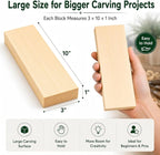 4 Pcs Unfinished Wood Blocks, Wood Carving Blocks - Image 2