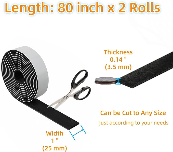 Felt Strips with Adhesive Backing – Furnigear Heavy Duty Cuttable Felt Tape - Image 2