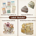 565 Pcs Vintage Scrapbook Paper Kit, Scrapbook Paper Supplies - Image 3