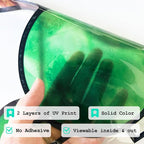 Original Hand Drawn Faux Stained Glass Window Film Double-Sided Texture Static - Image 4
