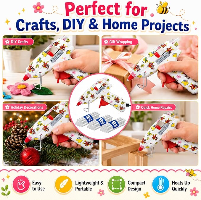 Mini Hot Glue Gun Kit with 30 Glue Sticks and Carrying Case, 15W Fast - Image 5