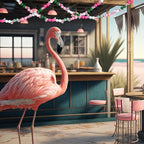 Tradder 200 Pcs Summer Flamingo Beach Beads Set Tropical Round Wood Charms - Image 6