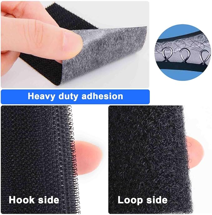 Hook and Loop Tape 2in x 4in 30 Pairs, Slef Adhesive Interlocking Strip - Image 3