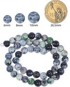 35pcs Round Loose Green Fire Agate Beads - Image 2