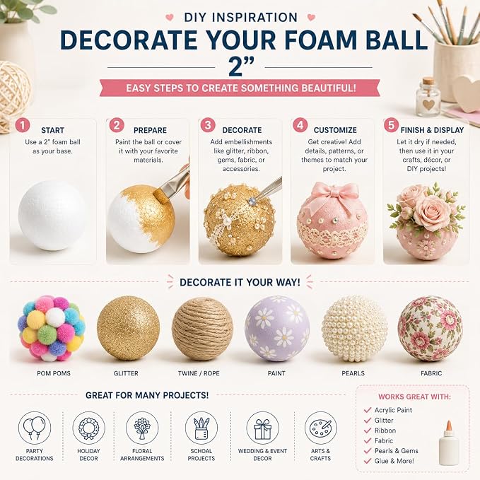 Evershine 30 Pack 2 Inch Craft Foam Ball - Image 5