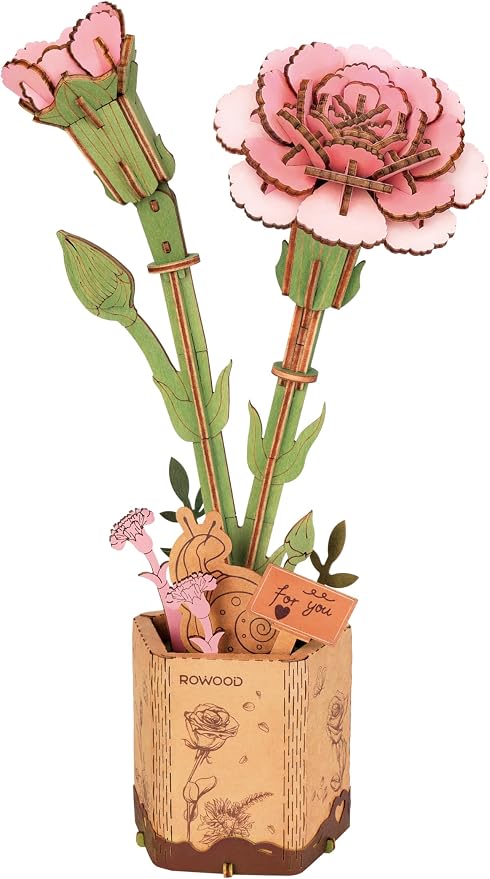 rowood 3D Puzzle Wood Flower, DIY Artifical Flower Building Set Craft Kit by RowoodAssembleArtDecorateLife