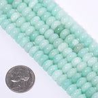 Songxi 5x8mm Natural Light Green Stone Rondelle Beads, Gemstone - Image 3