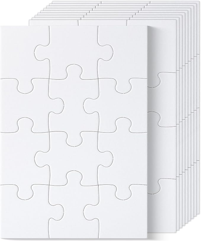 Mr. Pen- Blank Puzzle, 10 Pack, 12 Pieces/Pack, 5.5" x 8.1" | Blank Puzzles to by MrPen