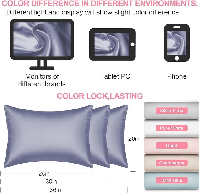 Silk Pillow Cases 2 Pack Queen Size - Image 7