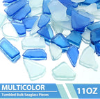 Jetec 11 oz Sea Glass for Crafts Pieces Decor Flat Frosted Sea Glass Vase - Image 2