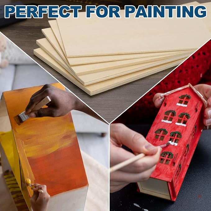 MECCANIXITY 3pcs Basswood Sheets 6 x 6 x 5/64 Inch Unfinished Wood Boards - Image 6