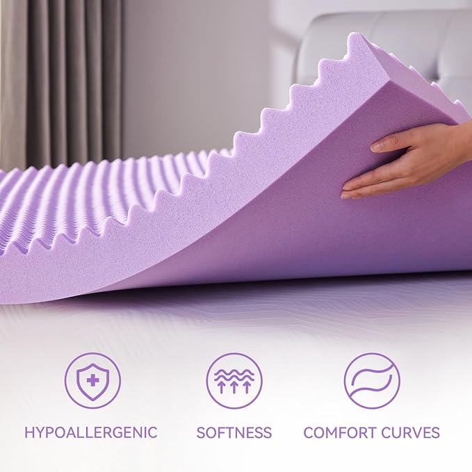 SINWEEK 1.5 Inch Egg Crate Memory Foam Mattress Topper Twin Size, Soft Mattress - Image 4