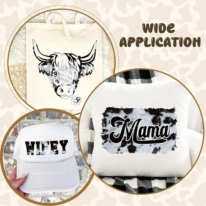 Tintnut Black Cowhide Heat Transfer Vinyl, easy cut & weed, stretch washable - Image 6