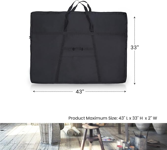 JJRING Dacron Light Weight Large Size Art Portfolio Tote Bag, Sketching and - Image 2