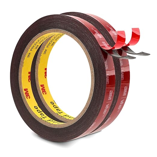 3M Double Sided Mounting Tape Heavy Duty 0.5" x 15.4 Ft 2 Pack Black 5925 | by 3MFullRangeProducts
