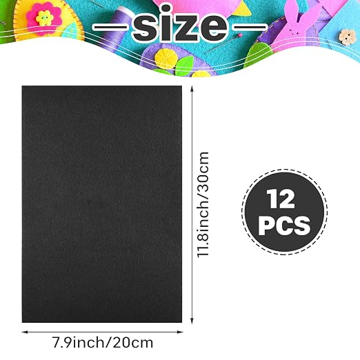 Morcheiong 12 Pcs Self Adhesive Felt Sheet Soft Felt Sheets - Image 2