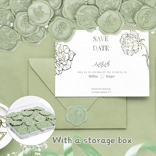 60Pcs Wax Seal Stickers, Wedding Invitation Envelope Seal Stickers Adhesive - Image 7