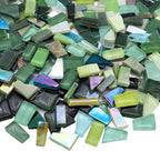 LITMIND Green Mixed Irregular Glass Mosaic Tiles by LITMIND